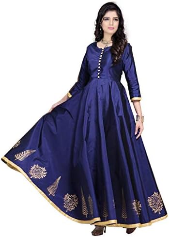 Red Lion Enterprise Women's Semi Stitched Silk Anarkali Gown for all types of function(Free size)