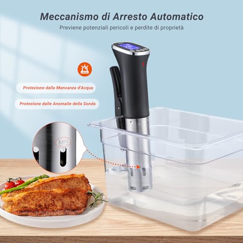 INKBIRD Wifi Sous Vide Roner, WLAN Professional Roner Kitchen, 0-90°C Low Temperature Cooking and Timer | Recipes APP, LCD, 1000W, IPX7 Waterproof, ±0.1°C Precise and Constant Temperature, ISV-300W