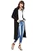 Verdusa Women's Long Sleeve Open Front Long Maxi Cardigan Longline Duster Coat Black L