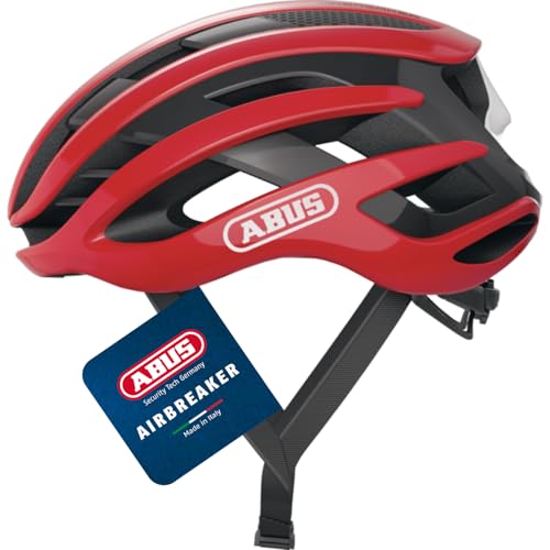 ABUS Rennradhelm AirBreaker - High-End Fahrradhelm für den professionellen Radsport - für Jugendliche und Erwachsene - Helm für Damen und Herren - Rot
