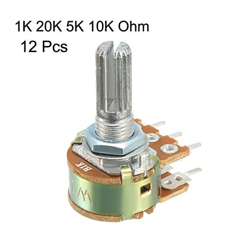 image for uxcell 12pcs 1K 20K 5K 10K Variable Resistor Single Rotary Carbon Pote