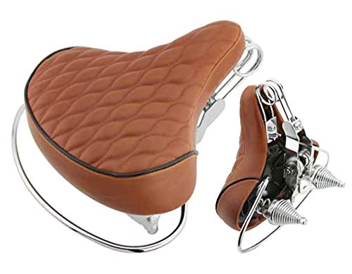 Lowrider Beach Cruisers Saddle Diamond Web Spring Brown. Bike seat, bicycle seat, Bike part, bicycle part, beach cruiser seat, chopper fixie, road, mountain bike seat