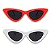 Cat Eye Sunglasses Clout Goggles Bundle of White & Red Vintage Mod Style Retro Gigi Hadid Sunglasses