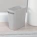 mDesign Plastic Small Trash Can, 1.5 Gallon/5.7-Liter Wastebasket, Narrow Garbage Bin, Handles for Bathroom, Laundry, Home Office - Holds Waste, Recycling, 10
