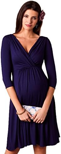 Kamaitachi V-Neck Knee-Length Long Sleeve Casual Party Elegant Maternity Dresses Pregnancy Clothes
