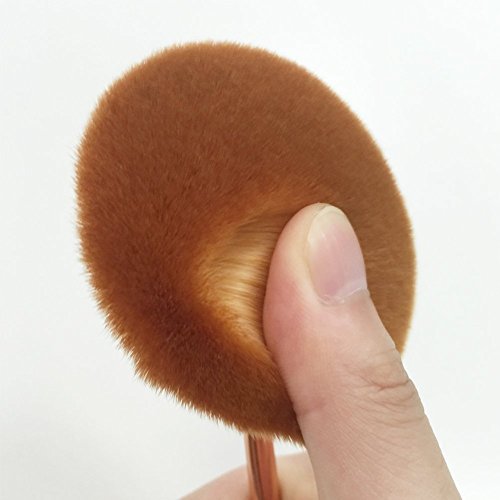 UniM 5 Pcs Oval Makeup Brush Set Toothbrush Style Foundation Contour Concealer Blending Cosmetic Brushes