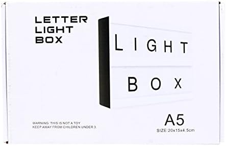 YOHOKO DIY Cinema Light Box with 96 Letters and LED Light Free Combination (A5 size: 7.87" x 5.9"x 1.57")