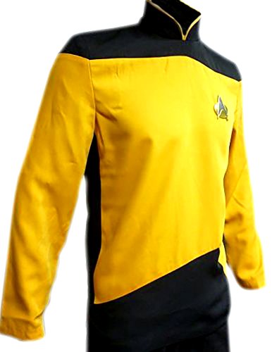 Star Trek TNG Jacket Costume Uniform Next Generation (M, Yellow)