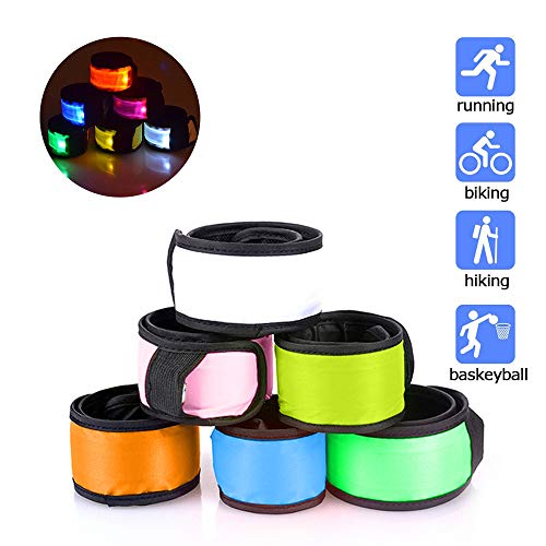 esonstyle 6 Halloween Safety Lights Glow Band Safety Gear Lights for Cycling Walking Running, Replaceable Battery 4 Modes Lights for Running at Night