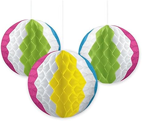 Amazon Com Amscan Beach Ball Party Honeycomb Decorations 3 Ct