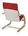 ECR4Kids Natural Bentwood Children's Table and Chair, Birch Finish with Red Cushions (3-Piece Set)