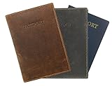 Visconti Hunter 732 RFID Blocking Distressed Leather Passport Cover / Holder Wallet Case