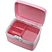 EVERTOP Pink Storage Box with Combination Lock and Separate Compartments,Plastic Storage Box for Medicine(Pink)