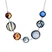 CHARMKING 7 Planet Necklace Sun Moon Galaxy Space Necklace Dangle Planets Solar System Charm Necklace for Women (N-silver)