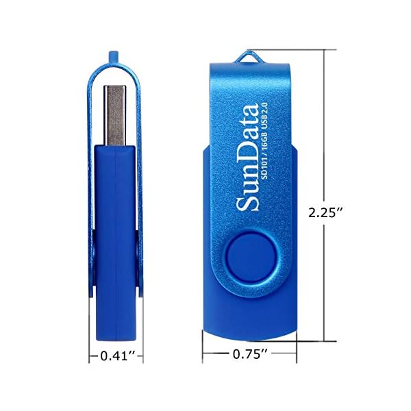 SunData 16GB USB Stick 4 Stück USB 2.0 Speicherstick Flash-laufwerke Rotate Metall (4 Mischfarben: Blau, Grün, Lila, Rosa) – Bild 8