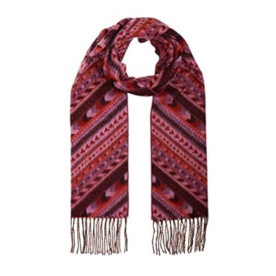 Accessories First ZigZag Scarf - Fashionable Womens Acrylic Woven Scarf with Twisted Fringes Accessories First ZigZag Scarf - Fashionable Womens Acrylic Woven Scarf with Twisted Fringes