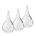 SWISSELITE Glass Hanging Planters Hanging Glass Terrariums, Plant Terrariums Set (3 Pack Water-Drop)