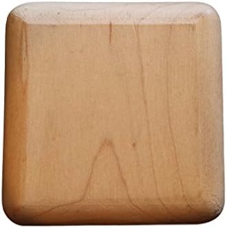 (Set of Eight) Unfinished Maple Wood Square Drawer Dresser Cabinet Knobs Pulls w/ Brass Insert 2" x 2"