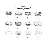 JQUEEN Silver Plated Plain Adjustable Daisy Toe Ring Band Set,One Size Fits All Flexible