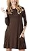 Zero City Womens Casual Pockets Plain Flowy Simple Swing T-Shirt Loose Dress, 12chocolate, Medium