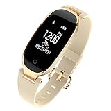 WFCL Fitness Tracker, Waterproof Activity Tracker with Pedometer Step and Sleep Monitor Calorie Counter Smart Bracelet for Women (gold)