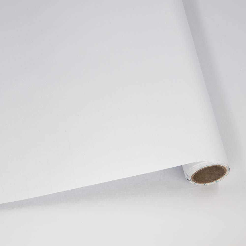 White Wallpaper Self-Adhesive Film Peel and Stick Wallpaper 17.7 in by 16.4 Ft Can Cover 24.2 Square feet Used for Home Decoration Old Furniture Renovation
