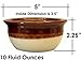 Porcelain Ceramic Onion Soup Crock Bowl, Small 10 Ounce, Set of 4, Brown and Beige