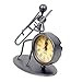 Classic Vintage Old Fashion Iron Art Musician Clock Figure Ornament For Home Office Desk Decoration Gift (C66 Trombone)