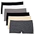 Caramel Cantina 6 Pack Nylon Spandex Plus Size Hipster Boy Short Panties (2X, Basics)