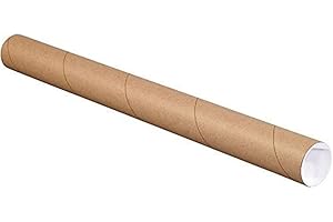 Tape Logic TLP2024K Mailing Tubes with Caps, 2" x 24", Kraft (Pack of 50)