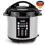 Mueller 10-in-1 Pro Series 18 Program 6Q Pressure Cooker with German ThermaV Tech, Cook 2 Dishes at Once, BONUS Tempered Glass Lid incl., Saute, Steamer, Slow, Rice, Yogurt, Cake, Maker, Sterilizer