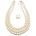 KOSMOS-LI 4 Colors Multi Simulated Pearl Strands Collier Bib Necklace