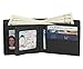 Slim Bifold Checkered Leather Wallet | Classic Minimalist Style | with ID Window/Card Case/Bill Holder | for Men and Women (black)