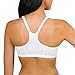 Fruit of the Loom Women's Adjustable Shirred Front Racerback Sports Bra Multi Packs, White/Heather Grey/Black Hue, 34