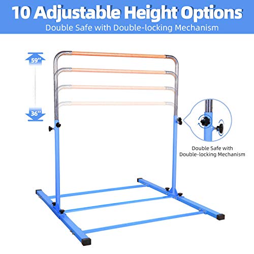 SHIWEI Gymnastics Training Bar Height Adjustable 3' to 5' Horizontal
