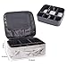 Joyful Professional Travel Makeup Case,Marble Makeup Cosmetic Train Case Organizer Bag with Dividers Brush Holder ¡­