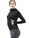 TSLA Women's Full Zip Workout Jackets, Long Sleeve Active Track Running Jacket, Lightweight Yoga Athletic Jacket, Active Fullzip Hoodie Black, Medium