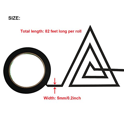 10 Pieces Whiteboard Tape 5mm Width Masking tape Gridding Self Adhesive Art Tape for Making Calendars, Charts, Lines, Marking on Dry Erase Board, Black