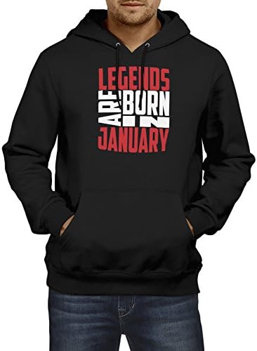 Cali Dreamers Men's Legends Are Born In January birthday Hoody t-shirt black