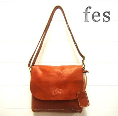 Amazon 本牛革 Fes Brown 牛革 ショルダーバック ハンドメイド ナチュラル レザー バッグ ななめがけ メンズ レディース Fes フェス ショルダーバッグ