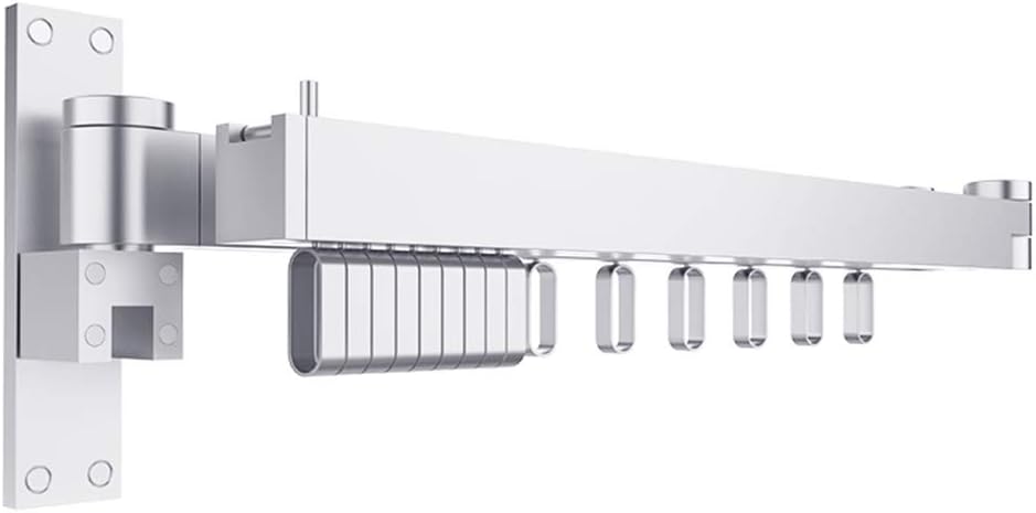 LXLTL Airer-Wall Mounted Airer, Folding Extendible Balcony Dryer Rack with Concealed Towel Rod Clothes Drying Racks/can Carry 100Kg,elegantsilver