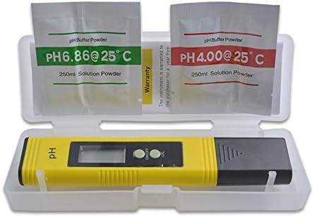 AquaticHI Digital PH Meter/Tester, Accurate Water Quality Testing Tool for Drinking Water, Aquariums/Fish Tanks, Swimming Pools, Hydroponics, 0.01 PH Resolution, Range 0-14 PH (Yellow)