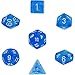 Chessex Dice: Polyhedral 7-Die Borealis Dice Set - Sky Blue w/white