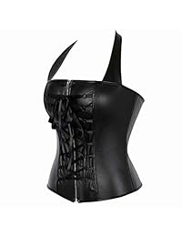 Corsé de piel sintética para dama, estilo punk, rock, retro, gótico, cintura, tallas grandes