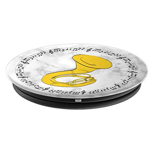 Sousaphone Player Gift - Marble 4 White - PopSockets Grip and Stand for Phones and Tablets