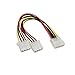 2 Pack Computer Molex 4 Pin Power Supply Y Splitter Cable - 2 Female to 1 Male Internal Power Extension Cable