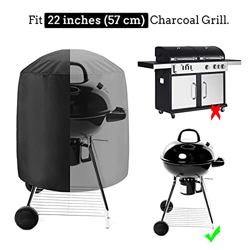 Victarvos Housse pour Barbecues Charbon, Bâche Imperméable pour Barbecue Grill Exterieur, Housse Barbecue Rond 58*77 cm, Noir