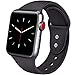 ATUP Sport Band Compatible with Apple Watch Band 38mm 40mm 42mm 44mm Women Men, Soft Silicone Replacement Bands for iWatch Apple Watch Series 4, Series 3, Series 2, Series 1 (Black, 38mm/40mm-S/M)