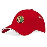 avstickerei Alfa Romeo Car Embroidered Baseball Caps 100% Cotton - k023 (Rot)