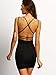 MakeMeChic Women's Sexy Strappy V-Neck Backless Bodycon Cocktail Party Dress Black S